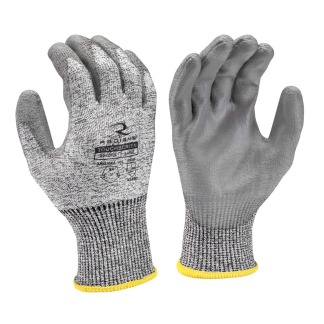 RWG572 15-gauge HPPE cut level A4 glove with gray PU palm coating