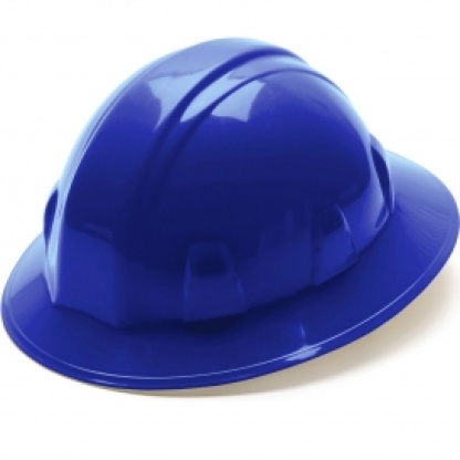 Full Brim Blue Hard Hat 6 point